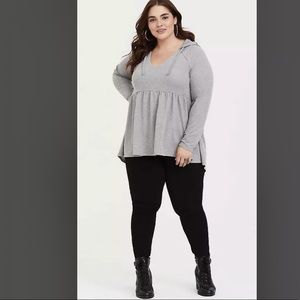 TORRID GREY SWING TUNIC HOODIE 2x